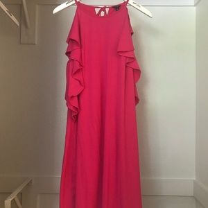Hot fuschia halter dress
